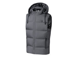 Be Warm Heated Vest with Hoodie - Requires Power Bank, Not Included (Grey/Large) 