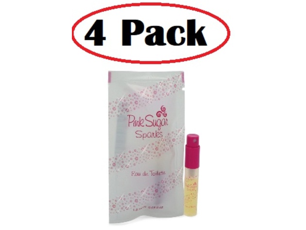 4 Pack of Pink Sugar Sparks by Aquolina Vial (sample) .05 oz
