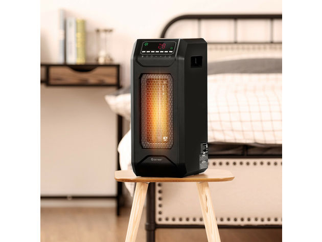 Costway Portable Electric Space Heater 1500W w/ Timer Remote Control Tip-Over Protection - Black