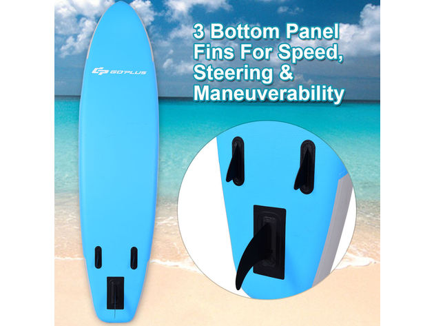 Costway 10' Inflatable Stand up Paddle Board Surfboard SUP W/ Bag Adjustable Paddle Fin