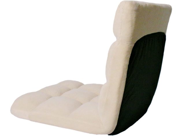Loungie Super-Soft Folding Adjustable Floor Relaxing/Gaming Recliner Chair-Beige (new)