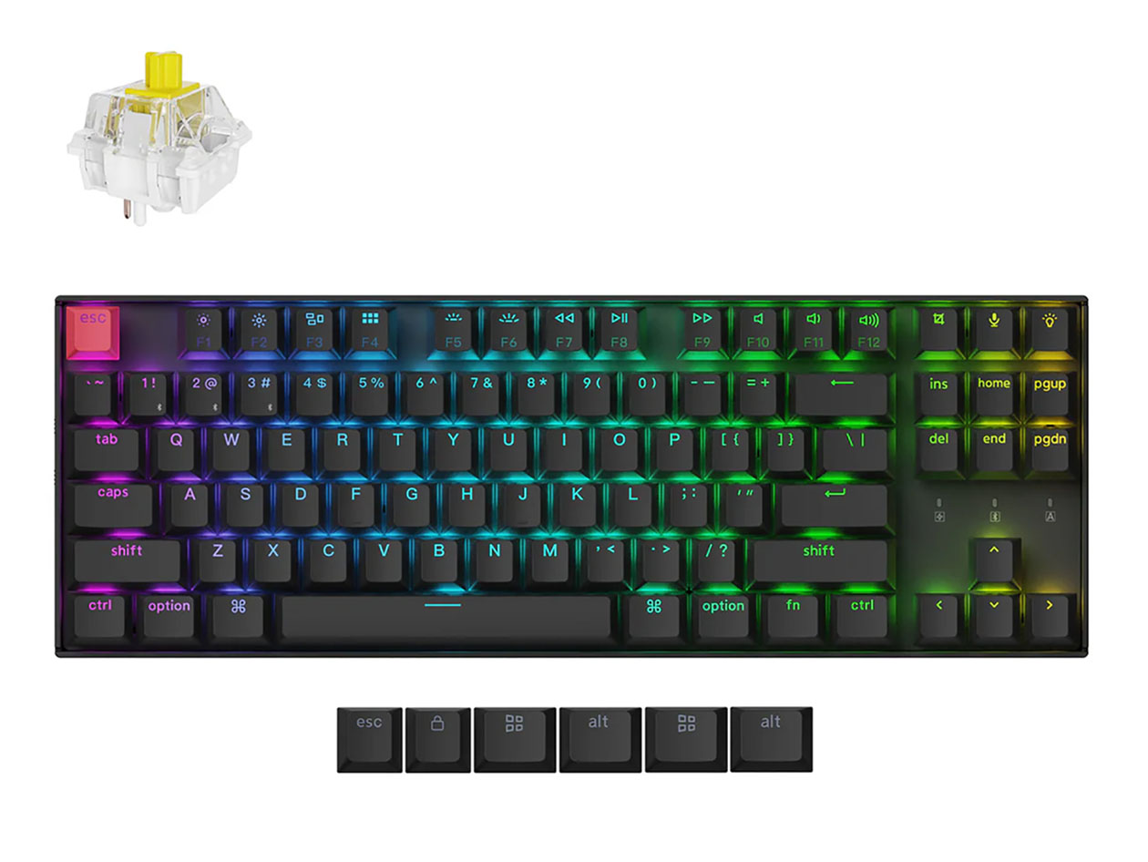 K8 QMK Wireless Mechanical Keyboard RGB Backlight Aluminum Frame (Hot-Swappable) - Banana Switch