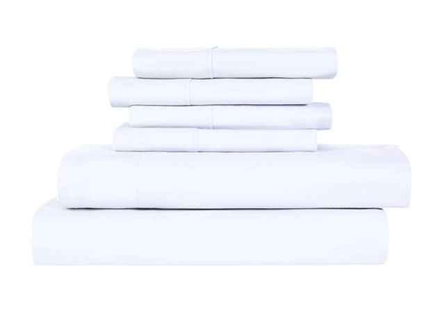 6-Piece Bamboo-Blend Comfort Luxury Sheet Set (White/King)