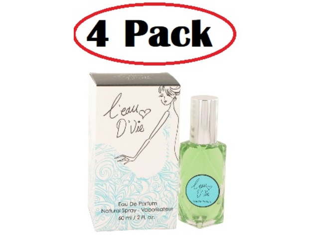 4 Pack of L'eau De Vie by Rue 37 Eau De Parfum Spray 2 oz