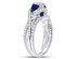1.35 Carat (G-H, I1-I2) Diamond Engagement Ring Bridal Wedding Set in 14K White Gold with Blue Sapphires - 8.5