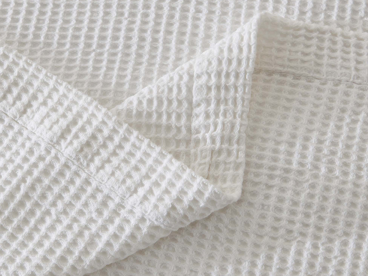 Vintage Cotton Waffle Blanket (Throw/White)
