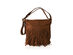 Front-Fringed 100% Leather Messenger Bag (Brown)