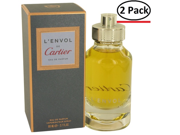 L'envol de Cartier by Cartier Eau De Parfum Spray 2.7 oz for Men (Package of 2)