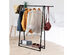 Costway A-Frame Garment Rack Folding Clothes Hanger w/ Extendable Hanging Rod&Shoe Shelf - Black