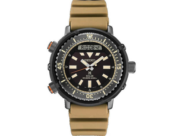 Seiko SNJ029 Prospex inchArnie inch Tuna Dive Watch - Tan