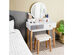 Costway Vanity Table 3 Color Lighting Modes MakeUp Stool Jewelry - White