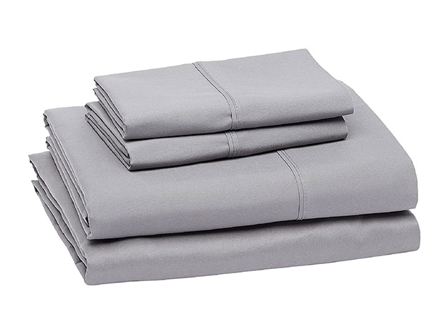 Jeske 1000 Thread Count Egyptian-Quality 100% Cotton Sheet Set (Queen/Silver)