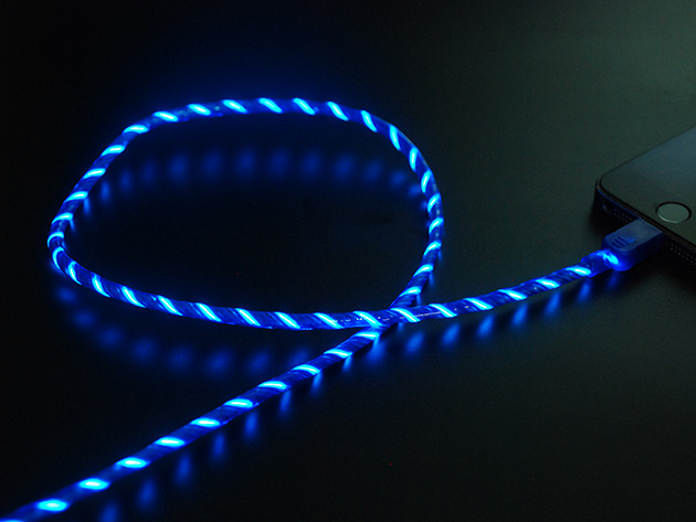 Glowing MicroUSB V2 Charging Cable (Blue)