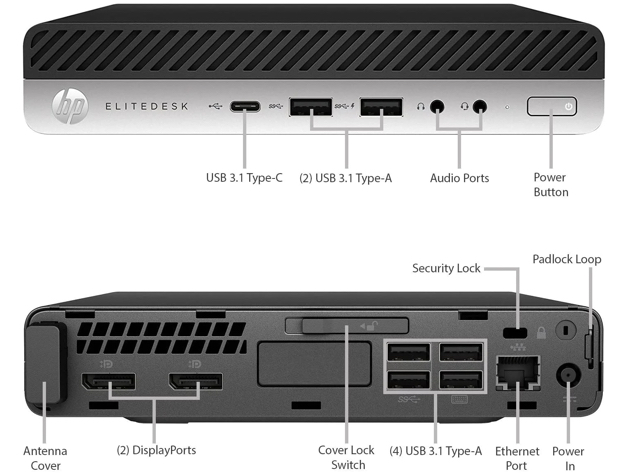 HP 800 G3 Mini Desktop i7-6700T, 32GB RAM, 1TB Solid State Drive, Windows 10 Pro - Refurbished