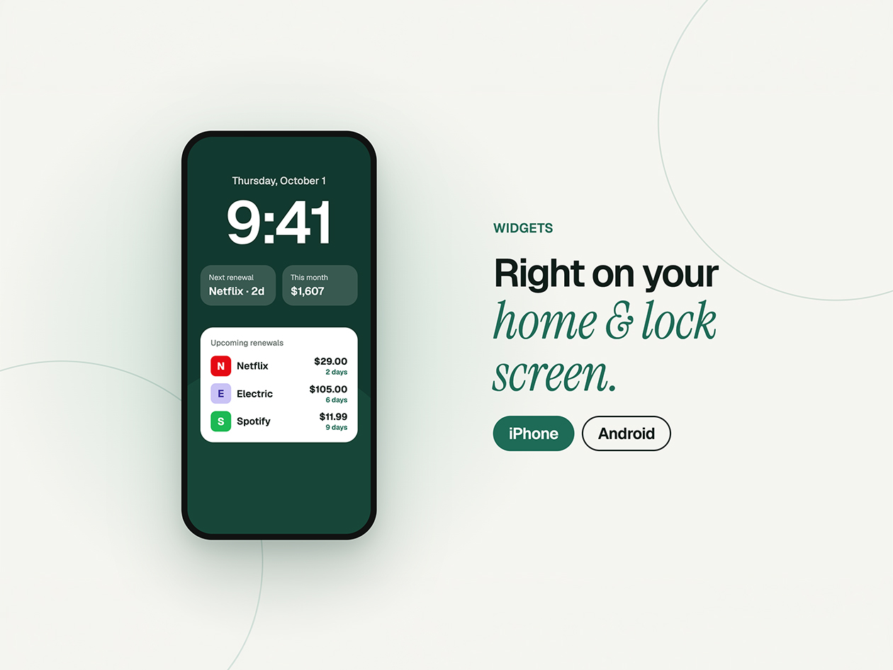 PocketWise Subscription Manager: Lifetime Subscription