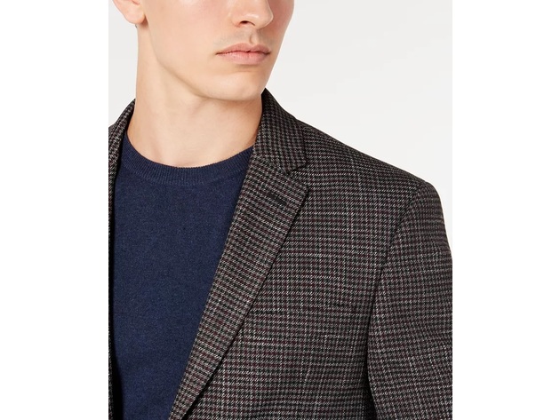 Tommy Hilfiger Men's Modern-Fit Thflex Stretch Gray/Black Plaid