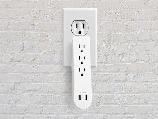 Multi-Outlet AC + USB Port Surge Protector (White/2-Pack)