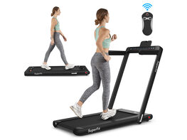 SuperFit 2.25HP Folding Jogging Machine Treadmill W/ Speaker Bluetooth Black