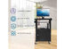 Costway Mobile Steel AV Presentation Cart Adjustable Height w/ Locked Cabinet & Keyboard - Black