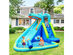 Costway Inflatable Kids Hippo Bounce House Slide Climbing Wall Splash Pool w/ Bag - Blue