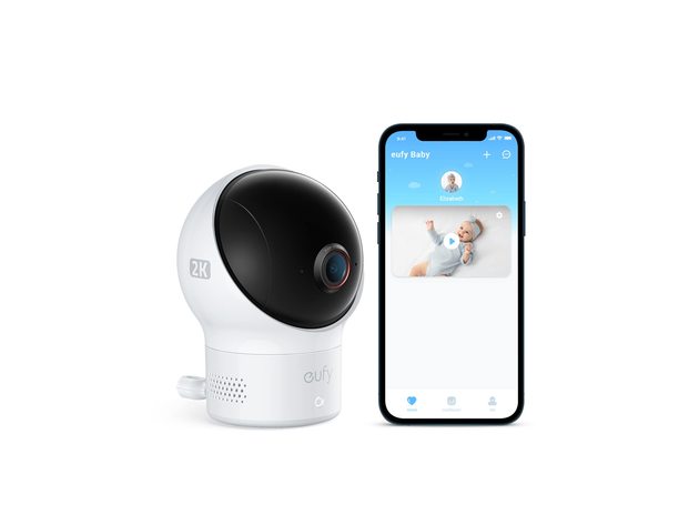 Eufy Baby Monitor E20 Fotocamera 2K WiFi/Ibrido Con Batteria Pan-Tilt-Zoom Visione Notturna