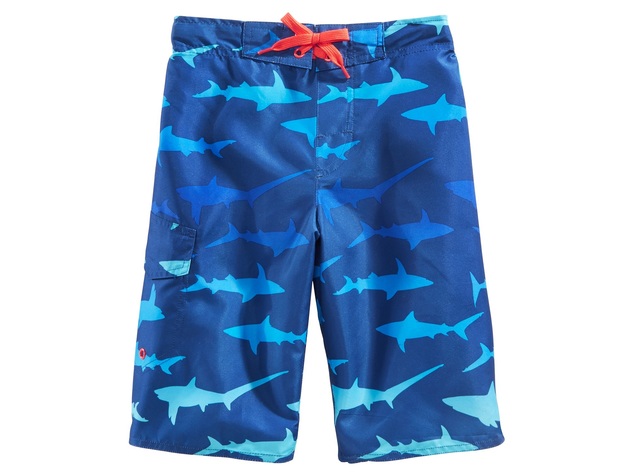 Laguna Big Boys Shark-Print Swim Trunks Blue Size Medium (10/12)