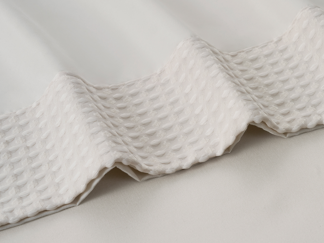 4-Piece Bamboo Blend Waffle Hem Sheet Set (Ivory/Full)