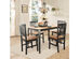 Costway 5 Pcs Mid Century Modern Black 29.5'' Dining Table Set 4 Chairs W/Wood Legs Kitchen Furniture - As Picture Shows