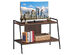 Costway 2-Tier TV Stand Entertainment Center for TV's Up to 40'' w/ Shelves & Metal Frame - Walnut