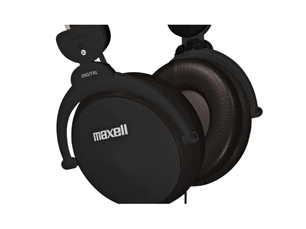 Maxell HP-550F Foldable Headphones with Controller - Black