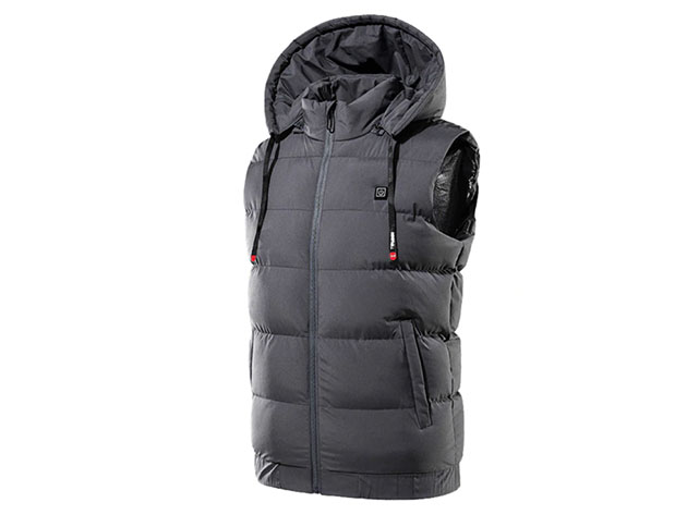 Thermal Waterproof Heated Hooded Vest (6XL/Gray)