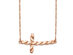 14K Rose Pink Gold Twisted Sideways Cross Necklace