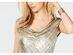 Connected Women's Metallic Cowlneck Jumpsuit Brown Size 14