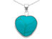 Turquoise Heart Pendant Necklace in Sterling Silver with Chain