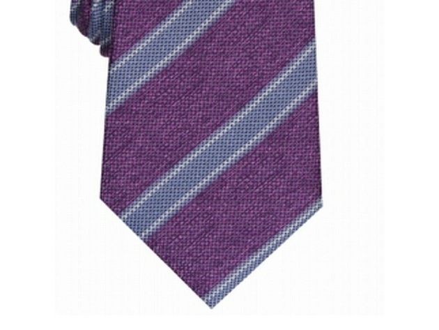 Tasso Elba Men's Stripe Silk Tie Purple One Size