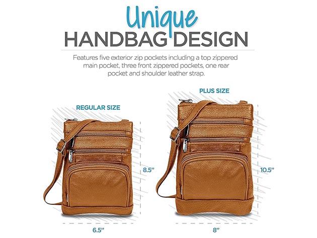 Krediz Leather Crossbody Bag for Women (Plus/Light Brown)