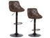Costway Set of 2 Adjustable Bar Stools Swivel Bar Chairs Hot-stamping Cloth - Retro Brown