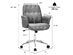Costway Modern Home Office Leisure Chair PU Leather Adjustable Swivel w/ Armrest - Gray