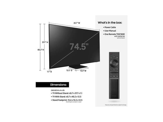 Samsung QN75QN90A 75 inch QN90A Neo QLED 4K Smart TV