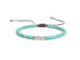 Silver Friendship Bracelet Handwoven with Turquoise Beads