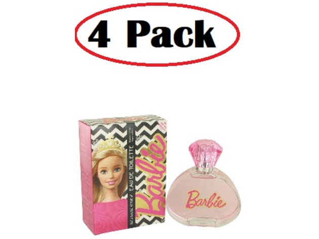 4 Pack of Barbie Fashion Girl by Mattel Eau De Toilette Spray 3.4 oz