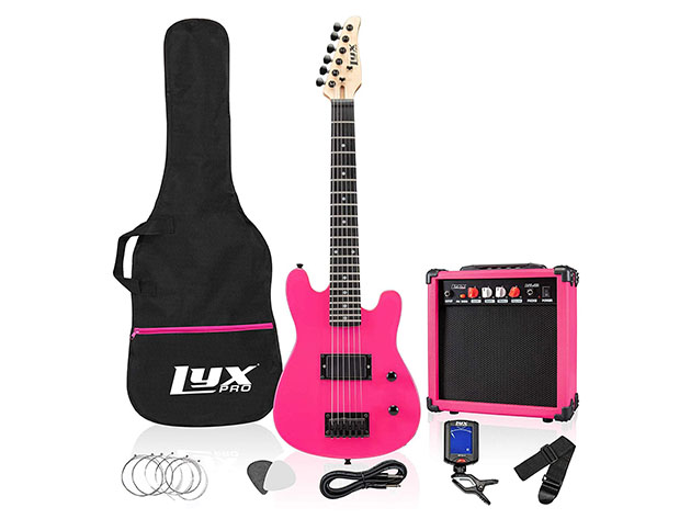 LyxPro 30" Electric Guitar with 20W Amp (Right-Handed/Pink)
