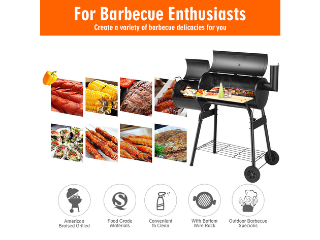 Costway Outdoor Charcoal BBQ Grill 
