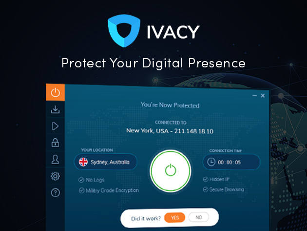 Ivacy VPN: Lifetime Subscription (1 Login)