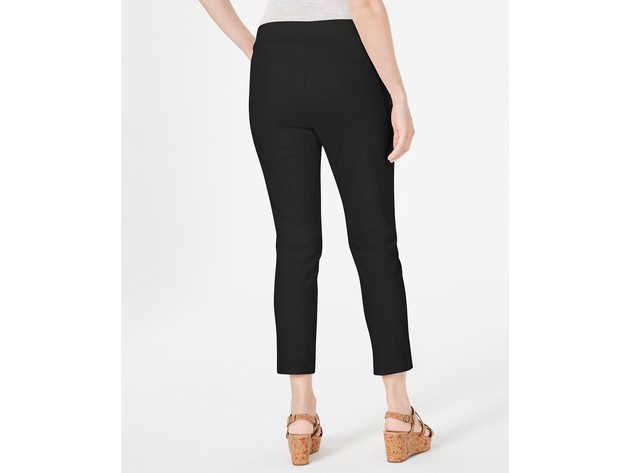 Style & Co Women's Cropped Straight-Leg Pants Deep Black Size Small
