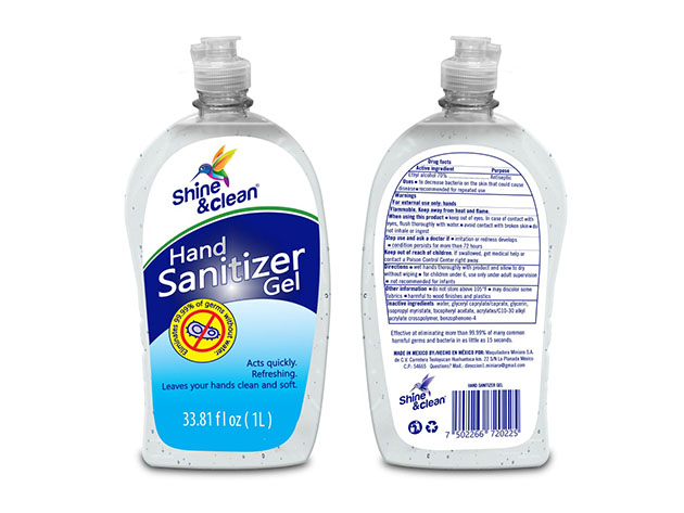 Shine & Clean® 1L Hand Sanitizer Gel: 12-Pack