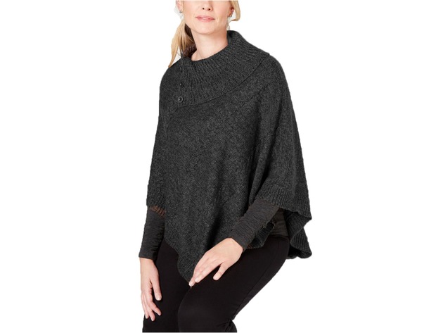 Karen Scott Women's Envelope Poncho Black Size Large