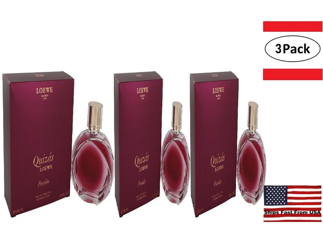 3 Pack Quizas Quizas Pasion by Loewe Eau De Toilette Spray 3.4 oz for Women