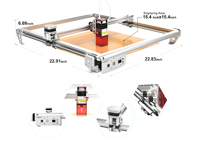 Aufero 15.4" Laser Engraver for Wood & Metal