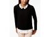 Charter Club Women's Cashmere Embellished Layered-Look Sweater  Black Size  Extra Small